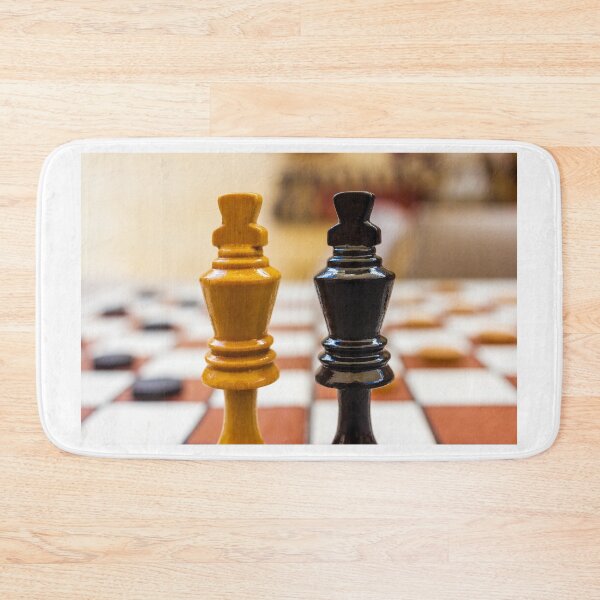 Item preview, Two Opposing Chess Kings on Board Close-Up Strategy Game Concept of Competition and Leadership designed and sold by Nmallia.