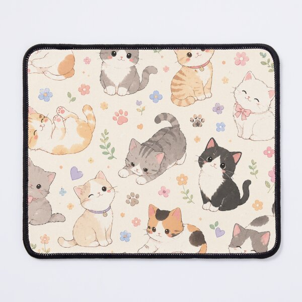 Item preview, Cute Kawaii Kittens and Flowers Pattern designed and sold by 0606PM.