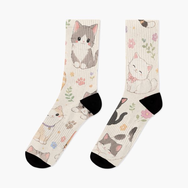Item preview, Cute Kawaii Kittens and Flowers Pattern designed and sold by 0606PM.