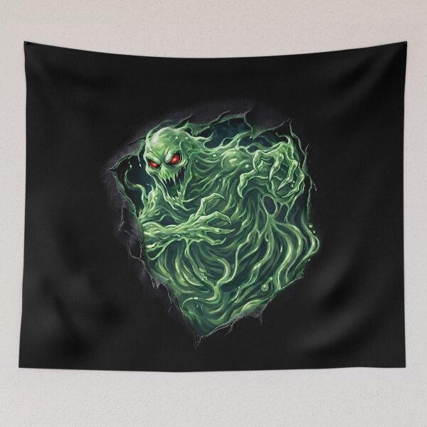 Item preview, Torn T-shirt Green Slime Ghost with Red Eyes designed and sold by MCVersa2026.