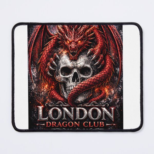 Item preview, London Dragon Club – Fierce Red Dragon Skull Gothic Fantasy Artwork designed and sold by BagFactoryUK.
