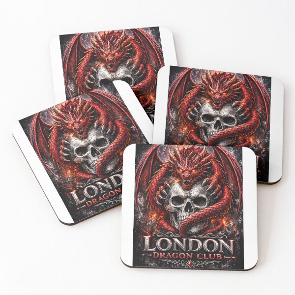 Item preview, London Dragon Club – Fierce Red Dragon Skull Gothic Fantasy Artwork designed and sold by BagFactoryUK.