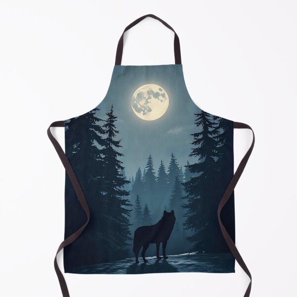 Item preview, Moonlit Wolf in Winter Forest Wilderness Night Scene designed and sold by Evergreen Horizon Works.