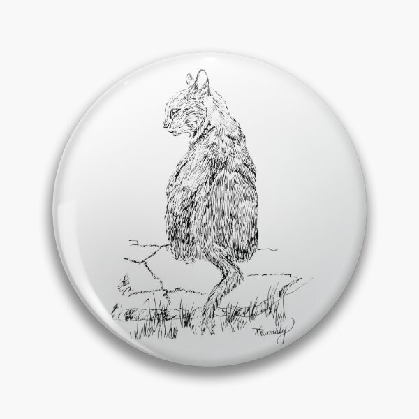 Item preview, Pen and Ink Black Cat on Flagstone designed and sold by Deromilly.