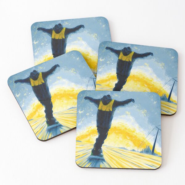 Item preview, Salute the Sun | Snowboard Sunset Painting | Mountain Adventure Artwork | Shred Art designed and sold by Shred Art Studio.