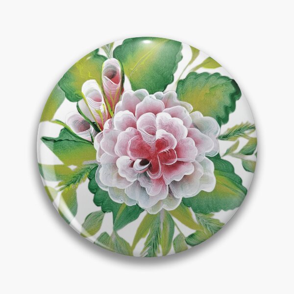 Item preview, Elegant Pink White Flower Hand Painted One Stroke Botanical Art designed and sold by ArtOfMelania.