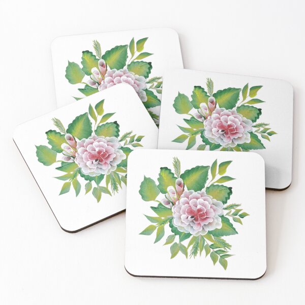 Item preview, Elegant Pink White Flower Hand Painted One Stroke Botanical Art designed and sold by ArtOfMelania.