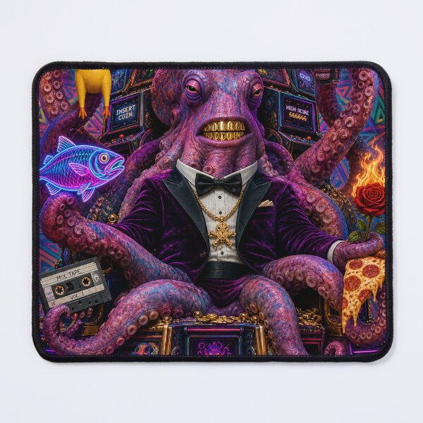 Item preview, Arcade Emperor Octopus – Psychedelic Chaos Throne Design designed and sold by Jandedan.