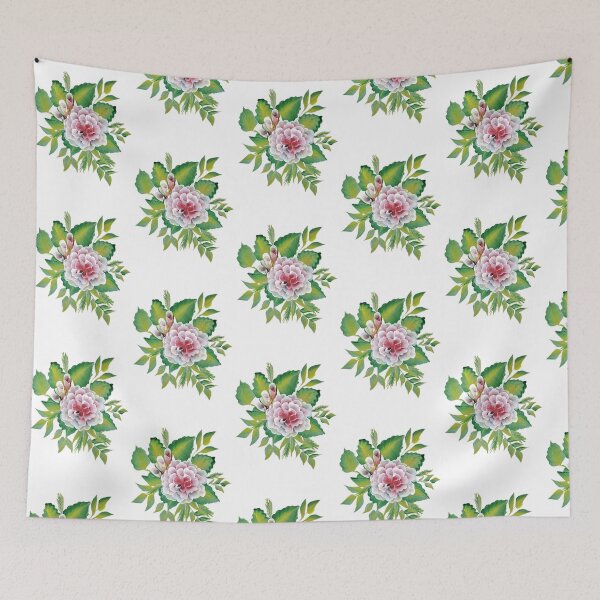 Item preview, Elegant Pink White Flower Hand Painted One Stroke Botanical Art designed and sold by ArtOfMelania.