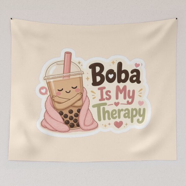 Item preview, Boba Is My Therapy Kawaii Sticker designed and sold by Stylestickers55.