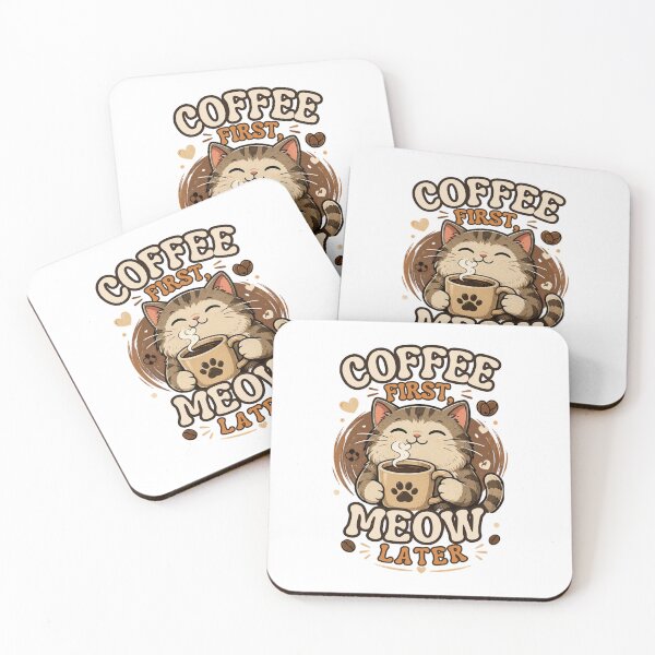Item preview, Coffee First Meow Later - Funny Cat Lover designed and sold by muhammadkhafidh.