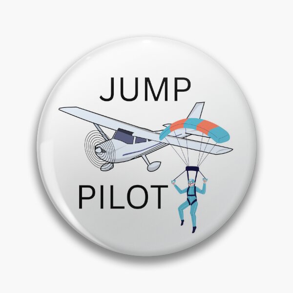 Item preview, jump pilot and jump plane with parachute open designed and sold by PilotandPlane.