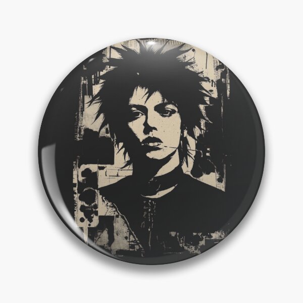 Item preview, Gothic Punk Woman Portrait Distressed Newspaper Collage Art designed and sold by ERODED SELF.