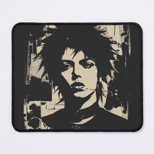 Item preview, Gothic Punk Woman Portrait Distressed Newspaper Collage Art designed and sold by ERODED SELF.