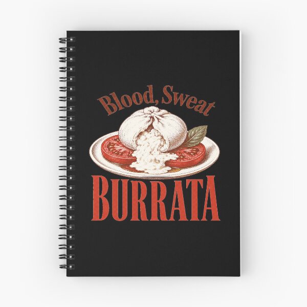 Item preview, Blood Sweat Burrata Vintage Italian Food designed and sold by POD DYNASTY | Original Print On Demand T-Shirt Graphics.