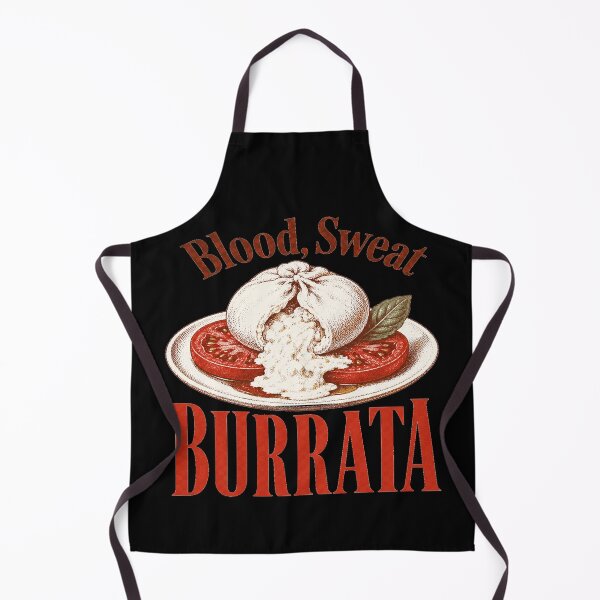Item preview, Blood Sweat Burrata Vintage Italian Food designed and sold by POD DYNASTY | Original Print On Demand T-Shirt Graphics.