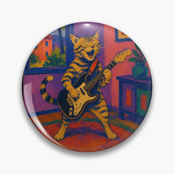Item preview, Funny Rock Cat Playing Electric Guitar Music Lover  designed and sold by Kladhadredo.