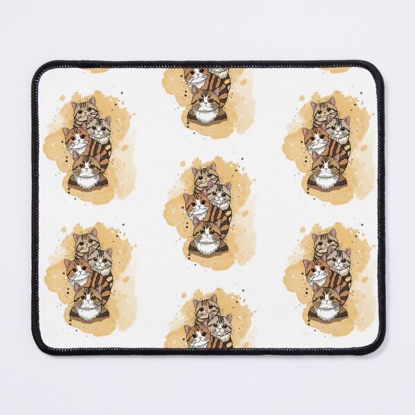 Item preview, Four adorable cartoon cats stacked in a whimsical portrait illustration designed and sold by SimoesArtistry.