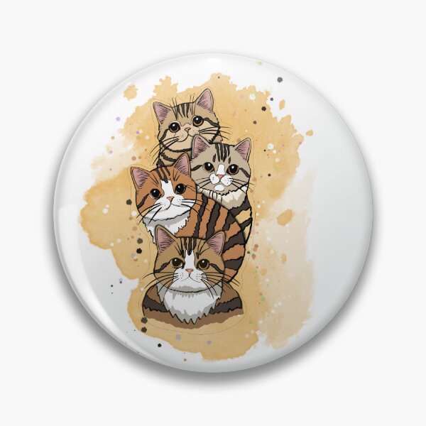 Item preview, Four adorable cartoon cats stacked in a whimsical portrait illustration designed and sold by SimoesArtistry.