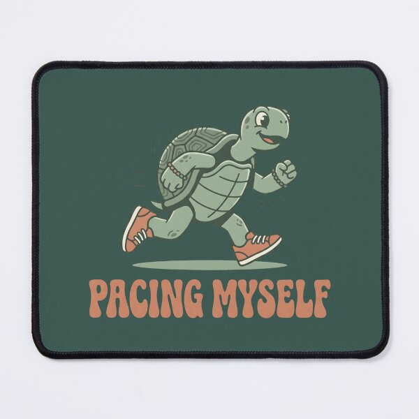 Item preview, Pacing Myself – Funny Running Turtle Retro Design designed and sold by MyHappyArtShop.