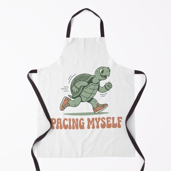 Item preview, Pacing Myself – Funny Running Turtle Retro Design designed and sold by MyHappyArtShop.