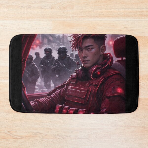 Item preview, Cyberpunk Tactical Warrior in Neon Red designed and sold by jmavila.