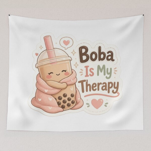 Item preview, Boba Is My Therapy Kawaii Sticker designed and sold by Stylestickers55.