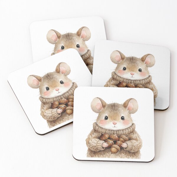 Item preview, Autumn Mouse Sticker | Cute Fall Mouse with Acorns designed and sold by AillustriaAK.