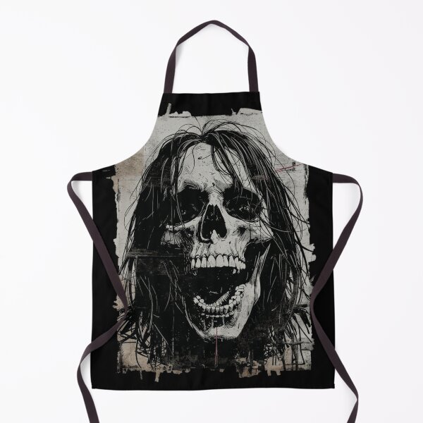 Item preview, Screaming Skeleton Long Hair Grunge Horror Skull Art designed and sold by ERODED SELF.