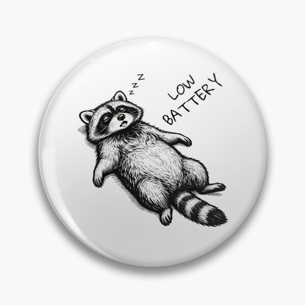 Item preview, No Energy Raccoon – Burnout Meme Animal Illustration designed and sold by moodiecatshop.