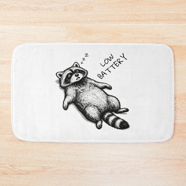 Item preview, No Energy Raccoon – Burnout Meme Animal Illustration designed and sold by moodiecatshop.