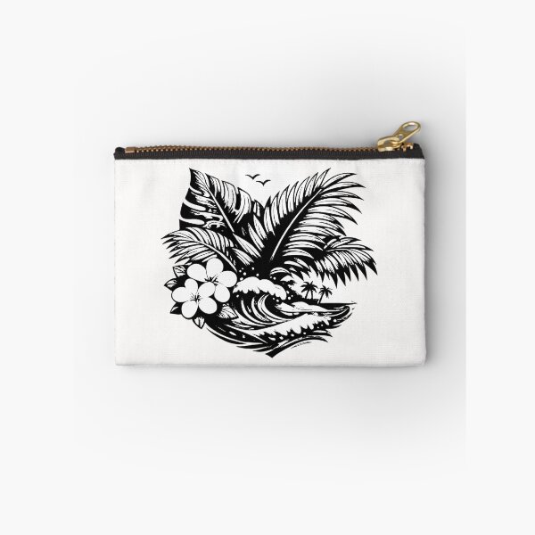 Item preview, Tropical palm and island design (black and white ver) designed and sold by Moonshroomarts.