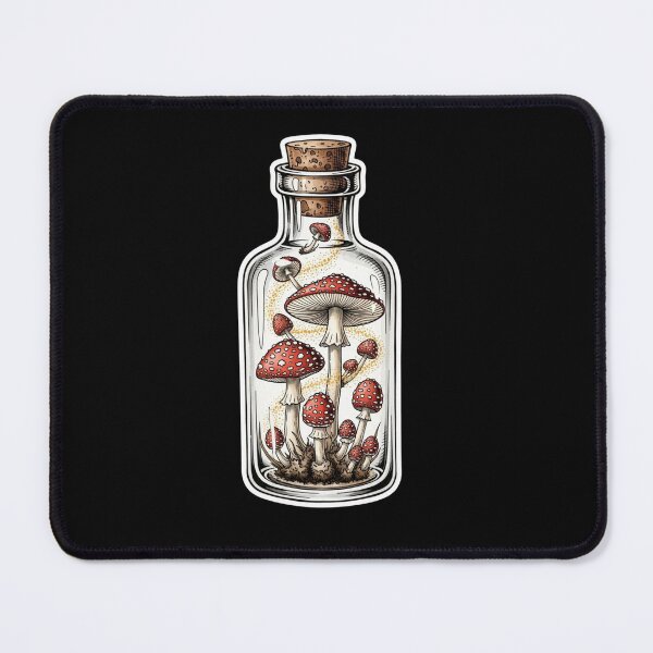 Item preview, Amanita Muscaria Apothecary Bottle - Vintage Mushroom Terrarium designed and sold by ObscureBotany.