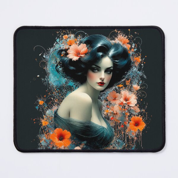 Item preview, Midnight Glamour Goddess - Romantic Art Nouveau Portrait designed and sold by KrzysztofART.