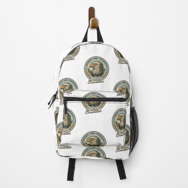 Item preview, Protect and Preserve Wildlife Eagle Conservation Vintage Art designed and sold by Evergreen Horizon Works.