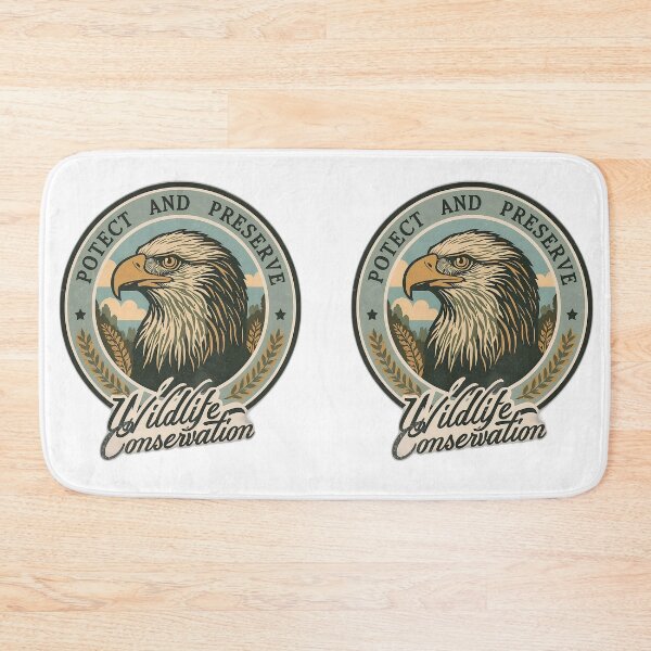 Item preview, Protect and Preserve Wildlife Eagle Conservation Vintage Art designed and sold by Evergreen Horizon Works.