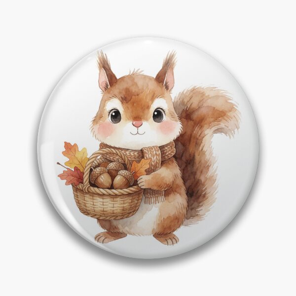Item preview, Autumn Squirrel Sticker | Cute Fall Squirrel with Acorns designed and sold by AillustriaAK.