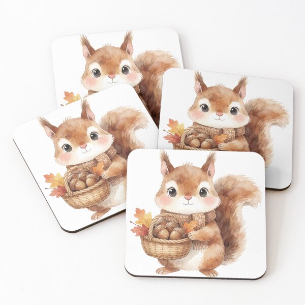 Item preview, Autumn Squirrel Sticker | Cute Fall Squirrel with Acorns designed and sold by AillustriaAK.