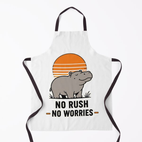 Item preview, No Rush No Worries Hippopotamus Shirt Funny Relaxed Hippo Sunset Tee designed and sold by PINK FREE.
