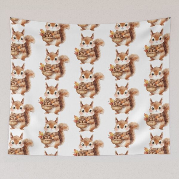 Item preview, Autumn Squirrel Sticker | Cute Fall Squirrel with Acorns designed and sold by AillustriaAK.