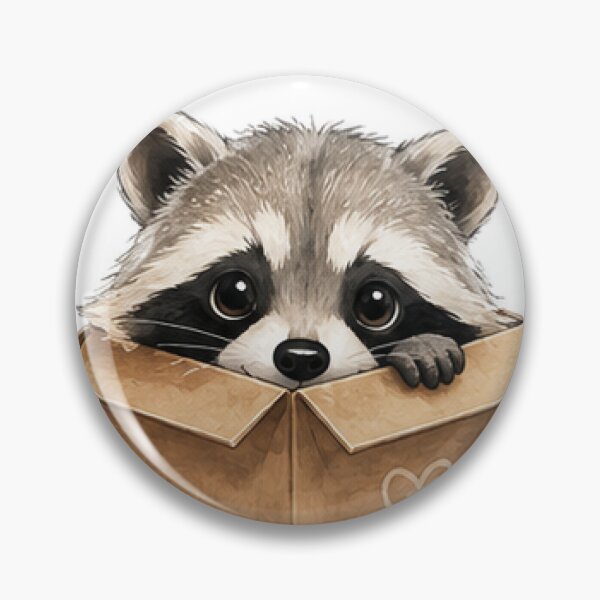 Item preview, Cute Raccoon Sitting In Box designed and sold by Northline Creative.