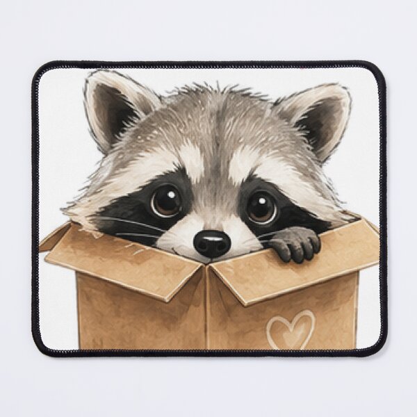 Item preview, Cute Raccoon Sitting In Box designed and sold by Northline Creative.