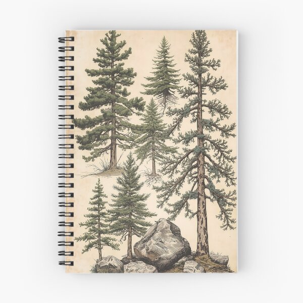 Item preview, Vintage Evergreen Trees Botanical Forest Illustration Art designed and sold by Evergreen Horizon Works.