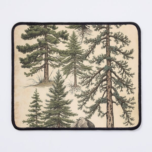Item preview, Vintage Evergreen Trees Botanical Forest Illustration Art designed and sold by Evergreen Horizon Works.