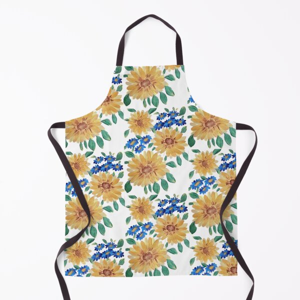 Item preview, Sunflower with Blue Wild Flower One Stroke Art designed and sold by ArtOfMelania.