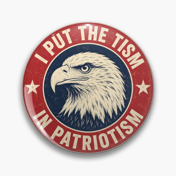Item preview, I Put The Tism in Patriotism Funny Eagle USA Flag designed and sold by NicowrmSArt.