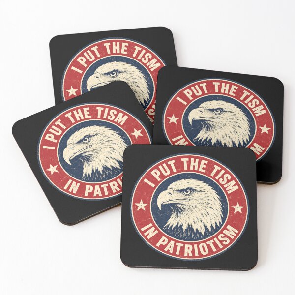 Item preview, I Put The Tism in Patriotism Funny Eagle USA Flag designed and sold by NicowrmSArt.