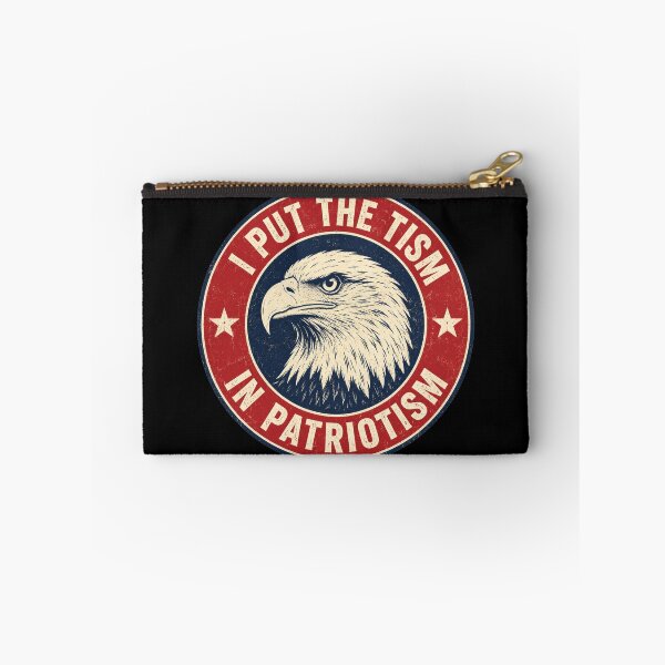 Item preview, I Put The Tism in Patriotism Funny Eagle USA Flag designed and sold by NicowrmSArt.