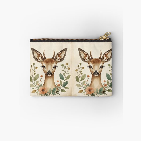 Item preview, Vintage Floral Deer Portrait Woodland Nature Illustration designed and sold by Evergreen Horizon Works.