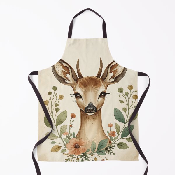 Item preview, Vintage Floral Deer Portrait Woodland Nature Illustration designed and sold by Evergreen Horizon Works.